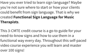 Functional Sign Language for Music Therapists